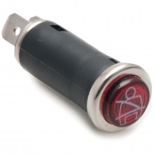 16mm - Warning Lamp with Seat Belt Symbol - Red