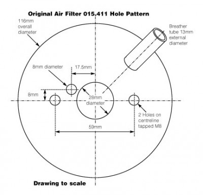                                             Air Filter for SU 1 1/8 in Austin Healey Frogeye Sprite
                                           