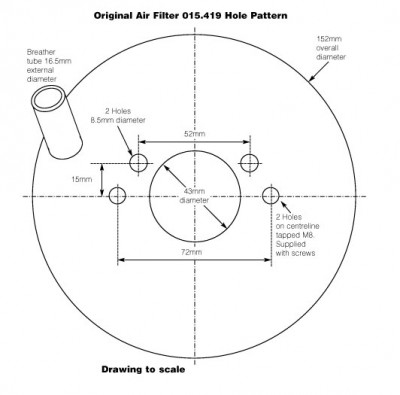                                             Air Filter for SU 1 3/4 in Austin Healey
                                           