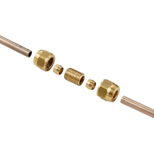 Inline Brass Adaptor for 1/4 Inch Pipe