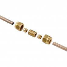 Inline Brass Adaptor for 1/4 Inch Pipe