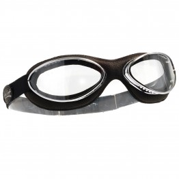 Leather Retro Goggles - Black Leather by Leon Jeantet