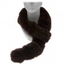 Alpaca Fur Scarf - Dark Brown