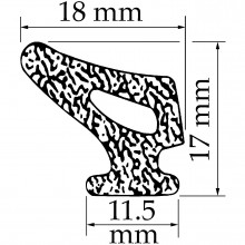 Seal - Sponge. Sold per Metre