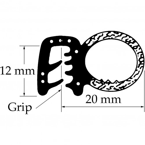 Side Tube Seal. Sold per Metre image #1