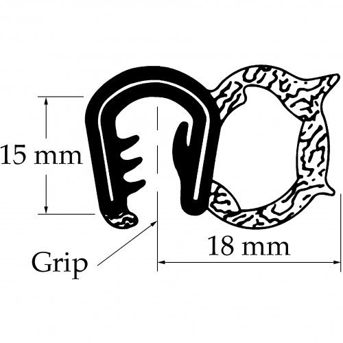 Side Tube Seal. Sold per Metre image #1