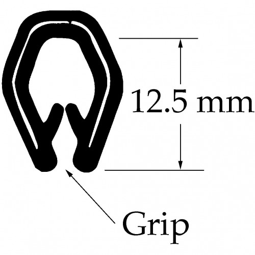 Edge Trim PVC - 12.5mm. Sold per Metre image #1