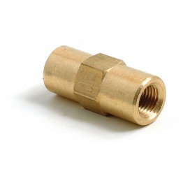 Brass 3/8 in UNF In-Line Connector (Female) for 3/16 in Pipe