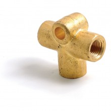 Brass 3/8 in UNF 3-Way Connector for 3/16 in Pipe