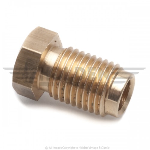 Brake Pipe Union. Brass 7/16 In UNF Pipe Nut (Male) For 3/16