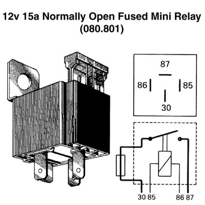                                             12v 15a Normally Open Fused Mini Relay
                                           