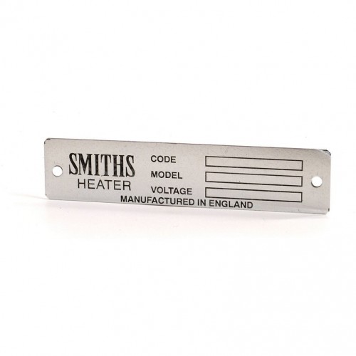 Smiths Heater Data Plate image #1