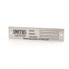 Smiths Heater Data Plate