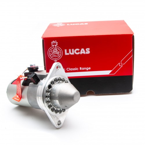 Lucas slimline Starter, with multi drilled mount, to replace 5" inertia types with 9 toothed gear