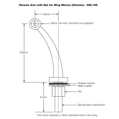                                              Wing Mirror Arm with Nut - Curved
                                           