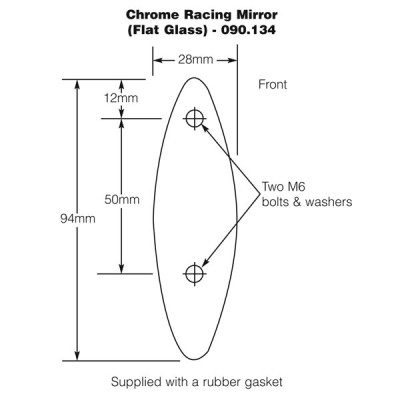                                              Chrome Racing Mirror - Flat Glass
                                           