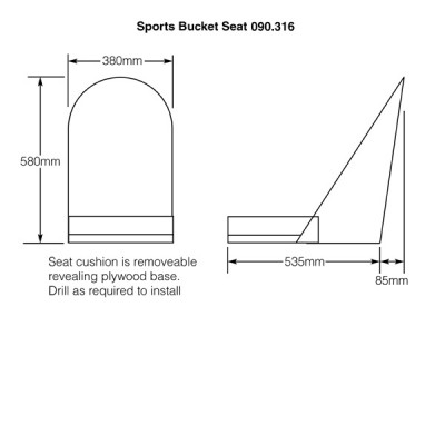                                             Sports Bucket Seat in Black PVC
                                           