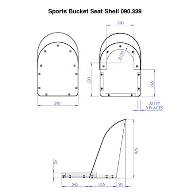                                             Sports Bucket Seat - Shell Only
                                           