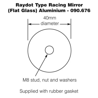                                              Raydot Type Racing Mirror - Flat Glass - Aluminium
                                           
