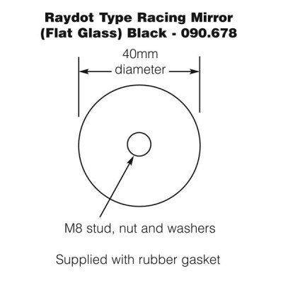                                             Raydot Type Racing Mirror - Flat Glass - Black
                                           
