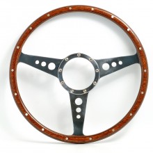 Mark 3 (Holes) 15in Wood Rim Steering Wheel - Flat