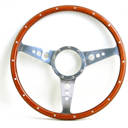 Mark 3 (Holes) 15in Wood Rim Steering Wheel - Dished image #1
