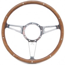 Mark 3 (Teardrop Slots) 14in Wood Rim Steering Wheel - Flat