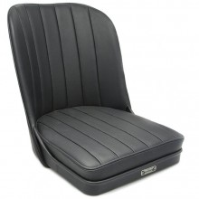 Vintage Style Sports Bucket Seat - Black Leather