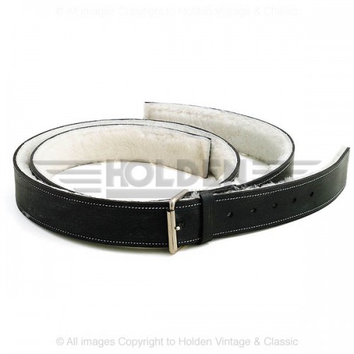 Lined Leather Bonnet Straps - Black/Chrome 2 in wide image #1