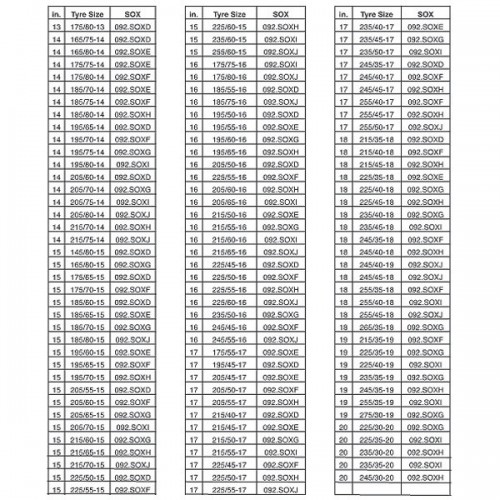 Sox Size Chart