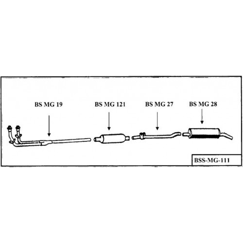 "BELL MGB RUBBER BOMB 
STAINLESS STEEL  EXHAUST SYSTEM
 
"