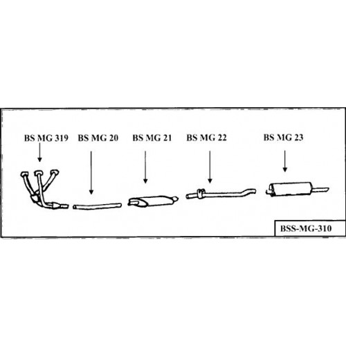 "BELL MGB CHROME STANDARD MANIFOLD 
STAINLESS STEEL  EXHAUST SYSTEM

 
"