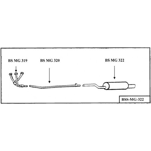 "BELL MGB RUBBER FULL SPORT MANIFOLD 
STAINLESS STEEL  EXHAUST SYSTEM
 
"