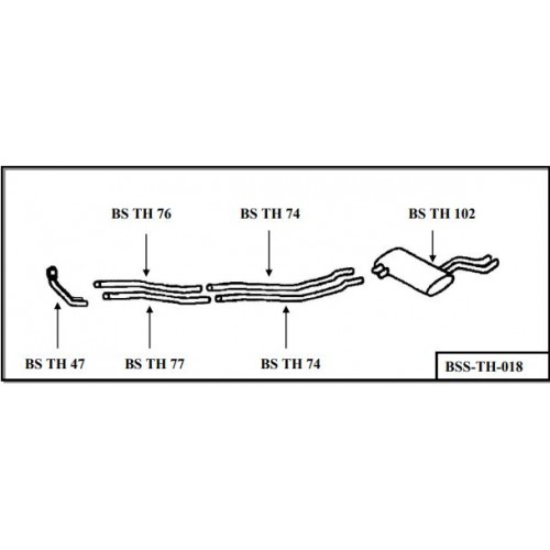 "BELL TR5 TR5PI TR6PI (1967-1975) 
STAINLESS STEEL  EXHAUST SYSTEM
 "