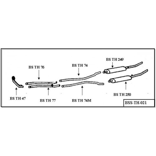 "BELL TR5/TR6 SPORTS SYSTEM (1967-1975) 
STAINLESS STEEL  EXHAUST SYSTEM
 "