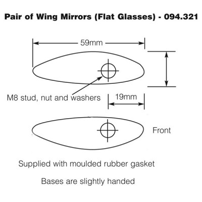                                             Pair of Wing Mirrors - Convex Glass
                                           