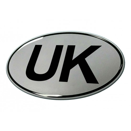 UK Badge - Black on Silver