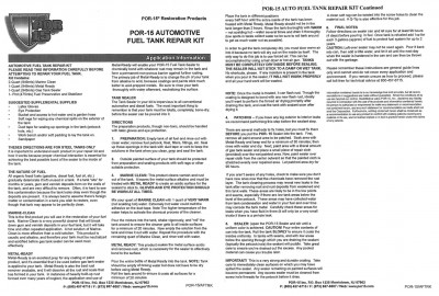                                             POR-15 Fuel Tank Repair Kit
                                           