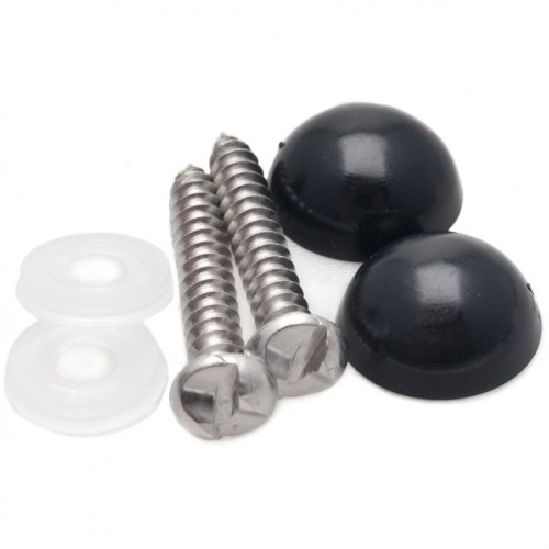 Numberplate Screws and Caps - Black image #1