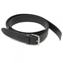 Leather Bonnet Straps - Black/Chrome 1 1/4 in wide