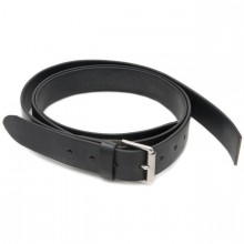 Leather Bonnet Straps - Black/Chrome 1 1/2 in wide