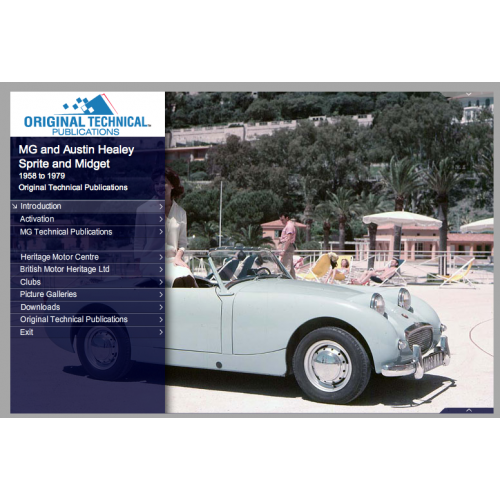 Original Technical Publications USB - Austin-Healey Sprite & MG Midget 1958 to 1979 image #1