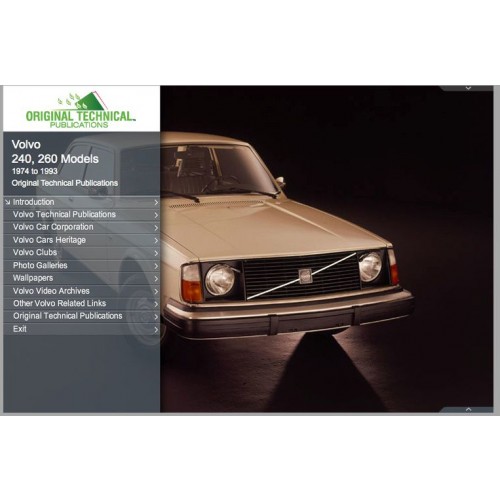 Original Technical Publications USB - Volvo 240 260 Models - 1974 to 1993 image #1