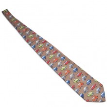 Silk Tie - Morris and Minis on Beige