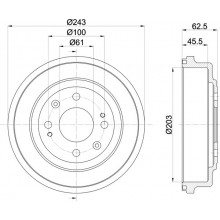 Brake Drum For Mg Mg Zr 105 06-1901 To 04-1905