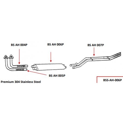 Complete Stainless Steel Exhaust System - Austin-Healey 100/6 3000 Mk2 image #1