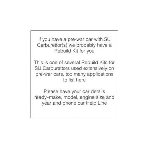 Rebuild Kit for one H6 Carburettor image #1