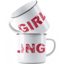 Girling Distressed Text Enamel Mug (Single Mug)