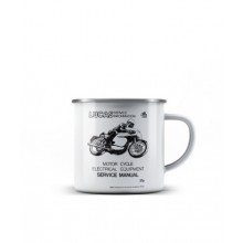 Lucas Motorcycle Service Manual Enamel Mug (Single Mug)
