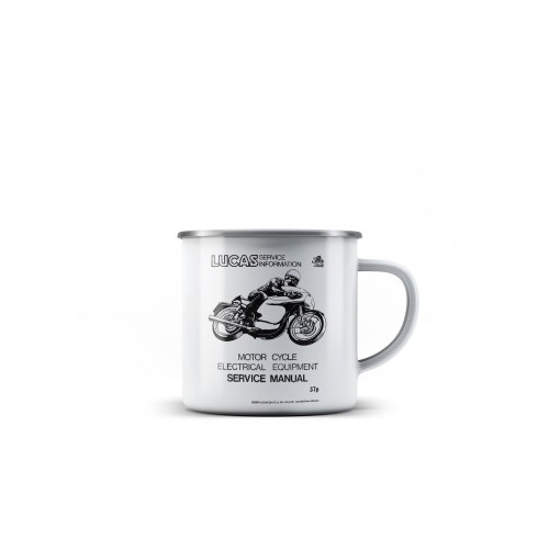Lucas Motorcycle Service Manual Enamel Mug (Single Mug) image #1